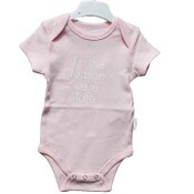 Wholesale - 3-6 Month Pink Onesie- Reason We're Late C/P 48, UPC: 885114880904